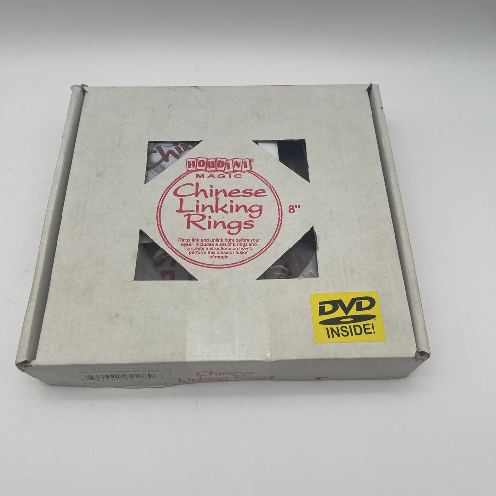 Houdini Magic Chinese Linking Rings 8 Inch Set of 8 with Instructional DVD